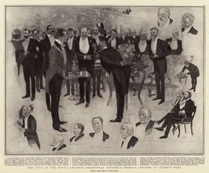 Der König beim Raucherkonzert der Royal Amateur Orchestral Society in der Queen